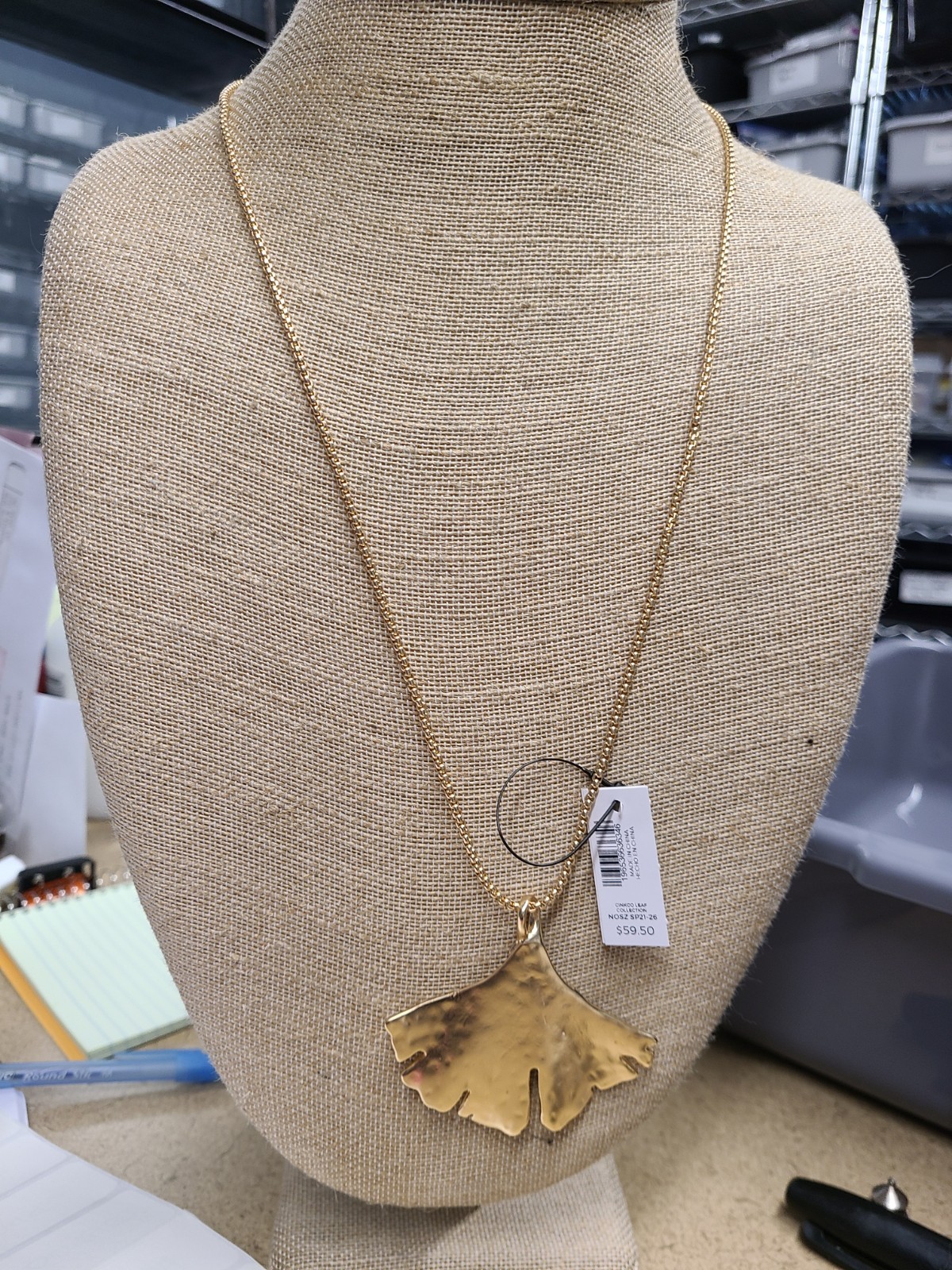 Chico\'s Adjustable Ginkgo Pendant Necklace