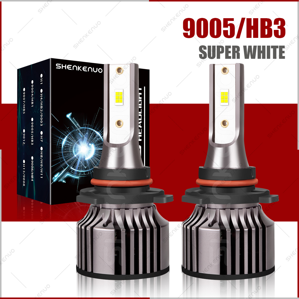 2x 9005 HB3 Combo LED Headlight High Low Beam Bulbs it 6500K Super White Bright