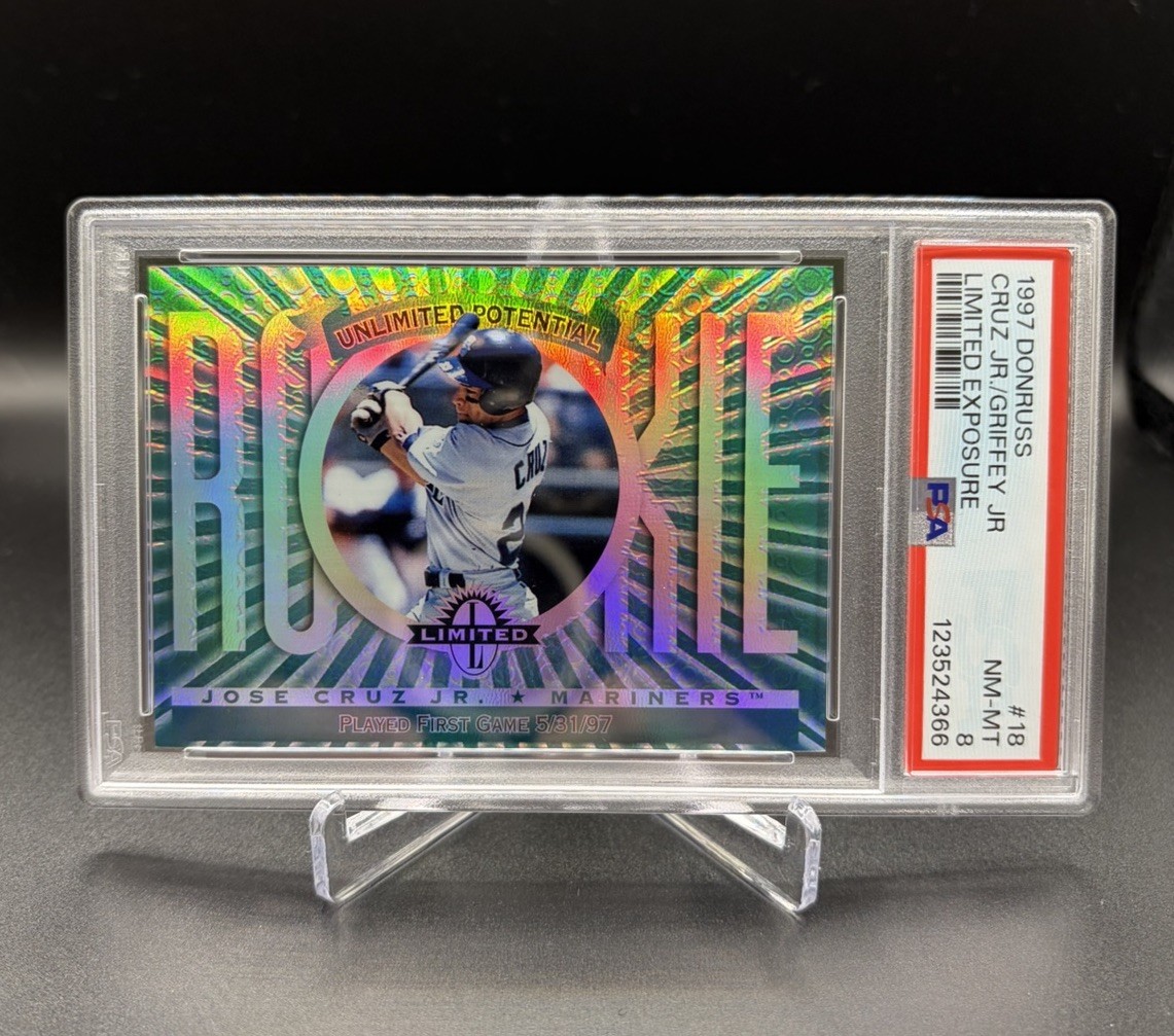 1997 Donruss Limited Limited Exposure #18 Ken Griffey/Jose Cruz PSA 8 RARE