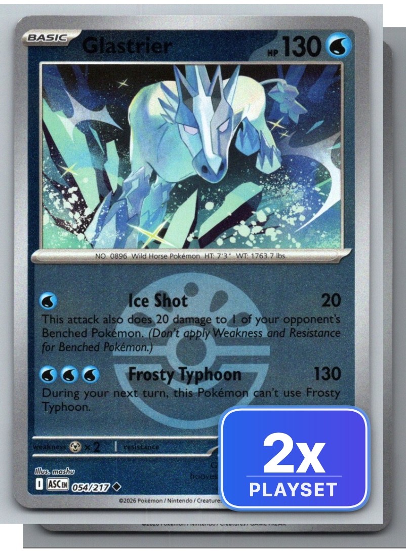 2x Glastrier (Friend Ball) #054/217 Reverse Holo Ascended Heroes (mashu) NM