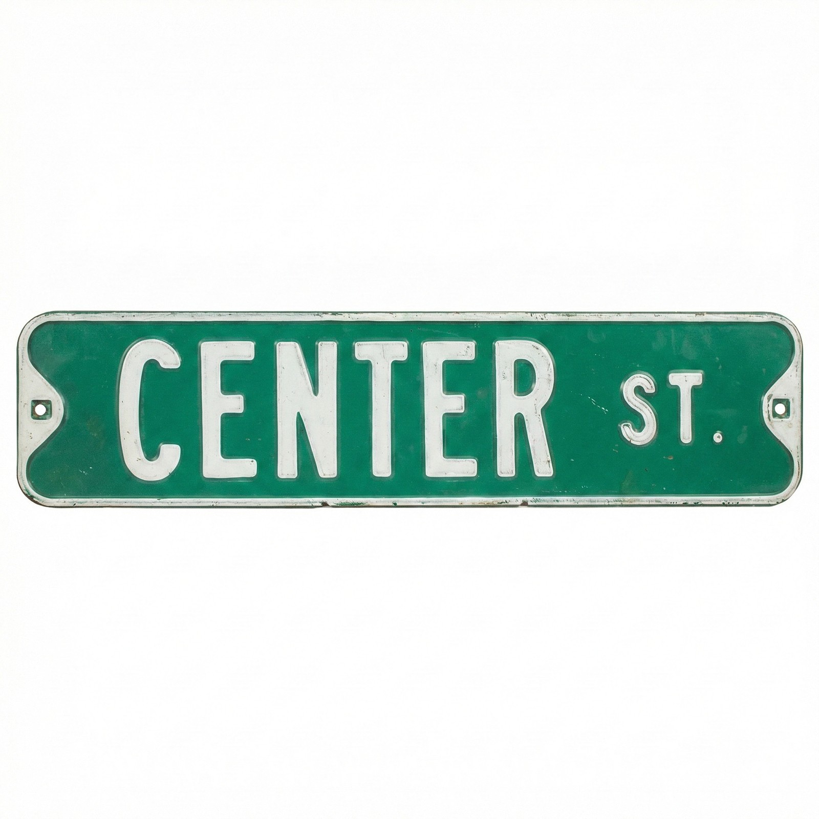 Authentic Road Sign CENTER ST Real Street Vintage Retired Sign Antique