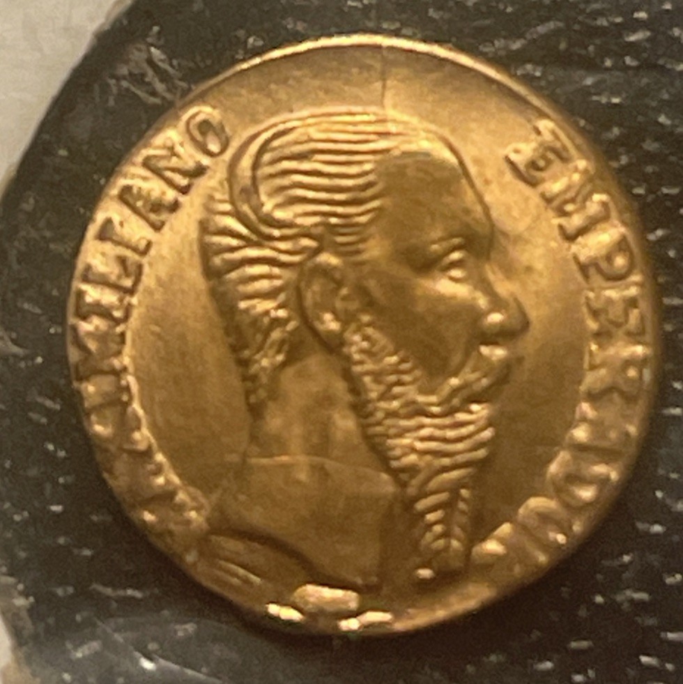 1865 mexico gold token coin maximiliano emperador 1865 mexico gold token coin maximiliano emperador
