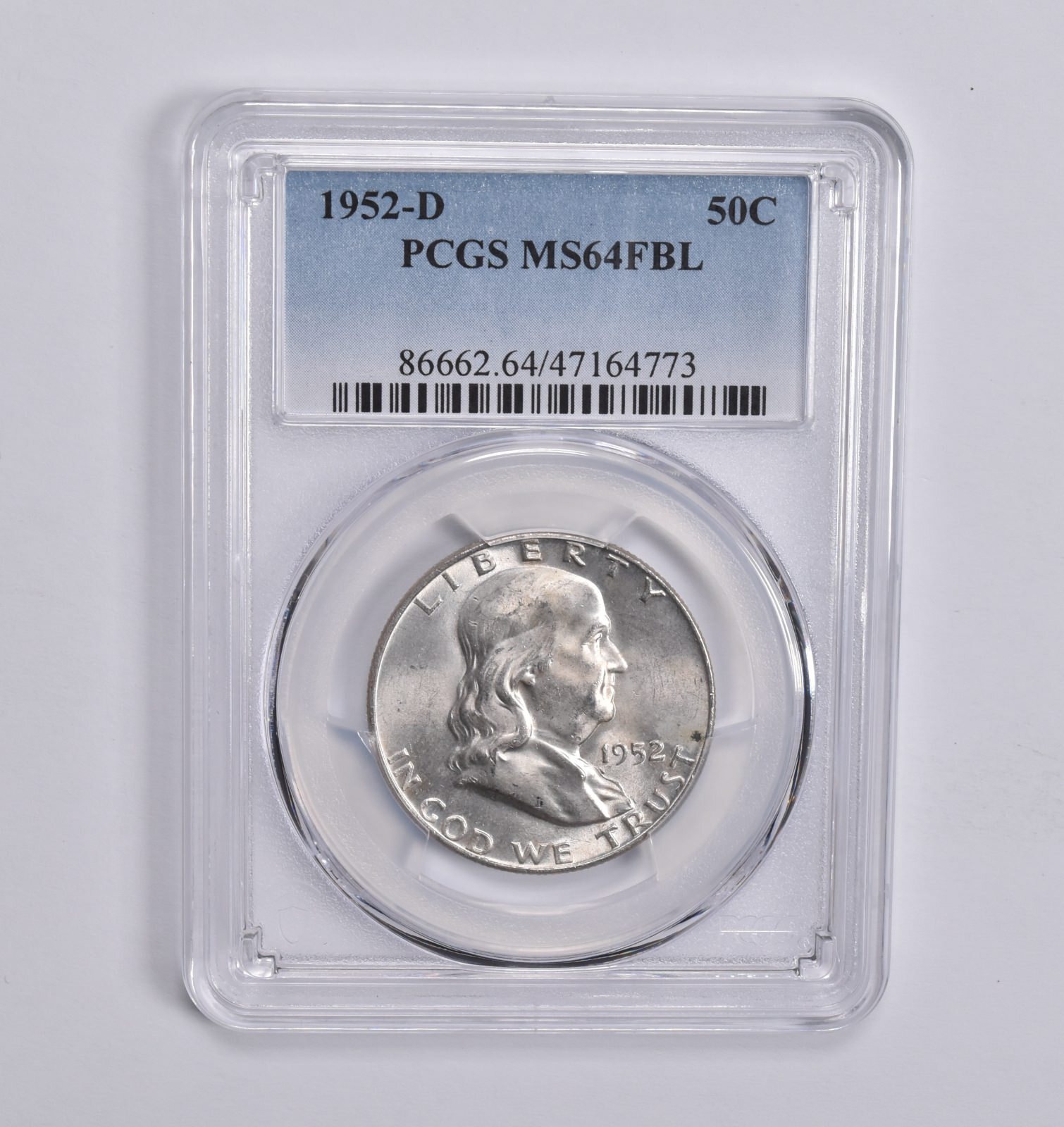 1952-D Franklin Half Dollar MS64 FBL PCGS Blue Label