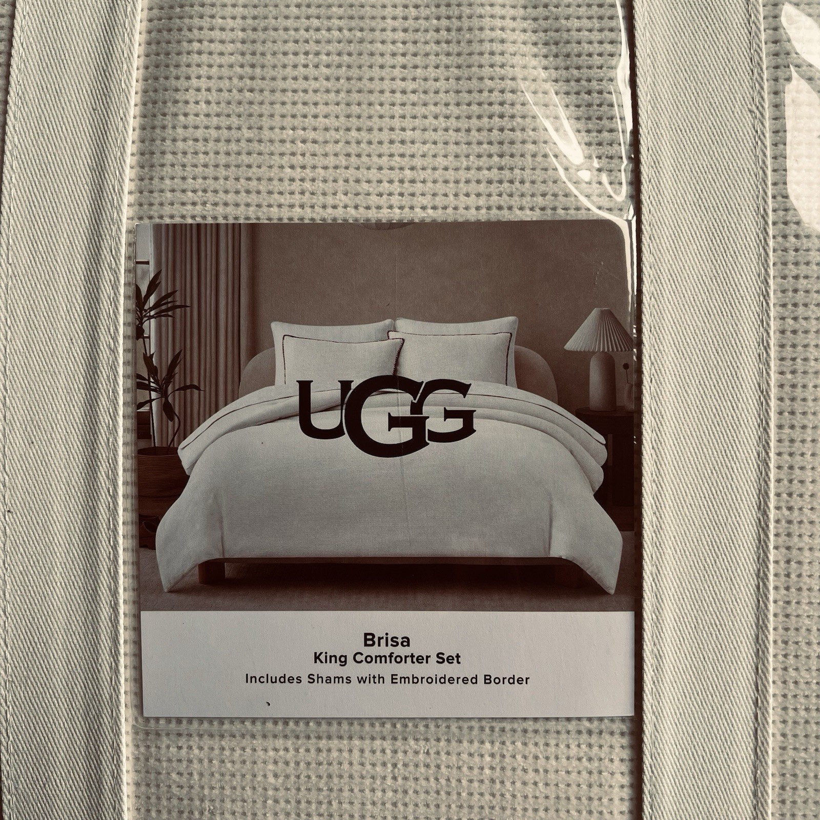 NWT UGG® King Brisa Gorgeous Comforter Set (Shams Hand Embroidered Border) RARE