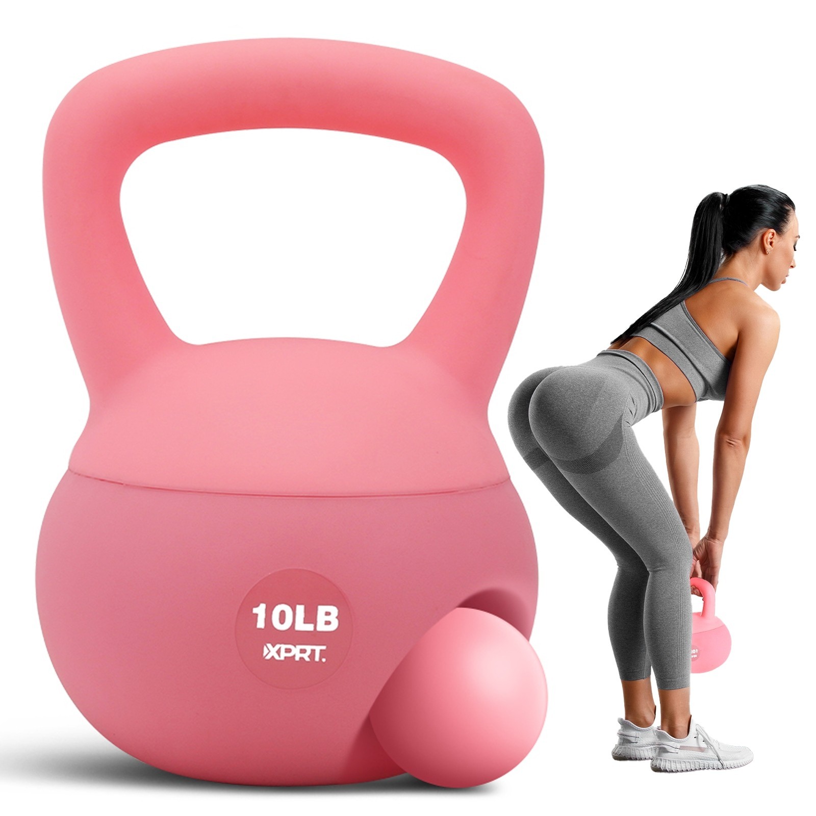 XPRT Fitness Soft Kettlebell 10/12 LBS Protective Shell Sand Filled Home Gym
