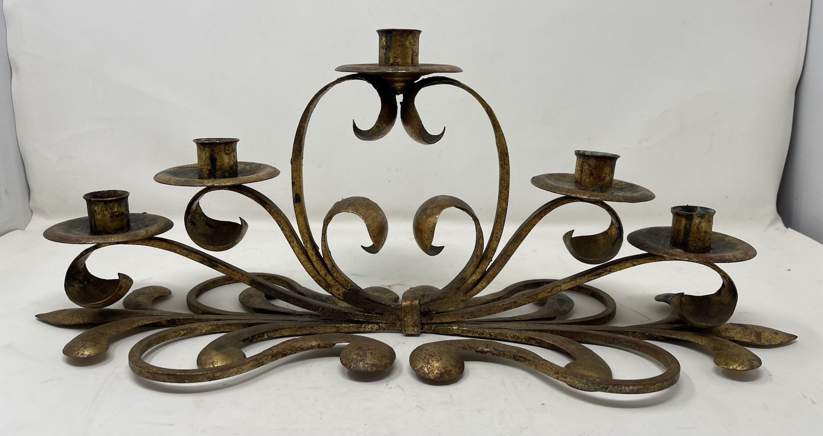S. Salvadori Famous Italian Mid Century Designer Gilt And Iron Candleholder