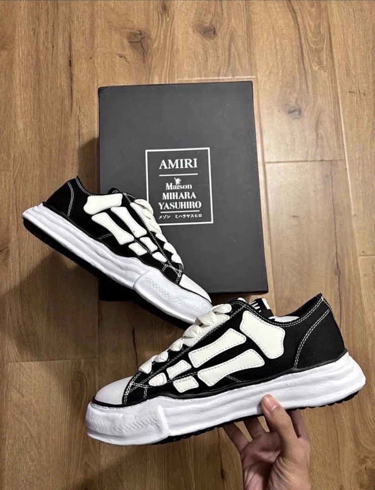 AMIRI MMY Bones × Maison MIHARA YASUHIRO Black Sneakers W Box