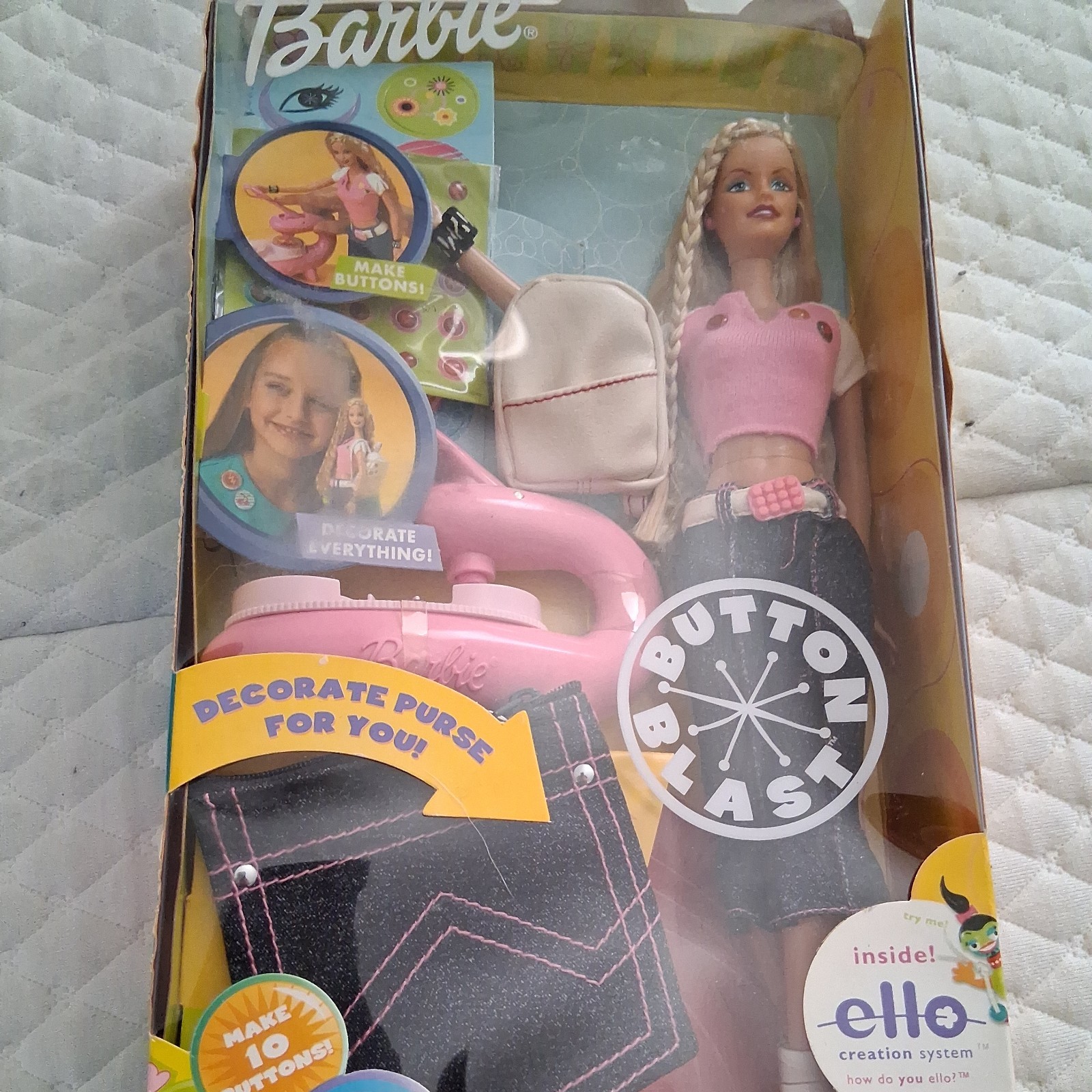 Barbie Button Blast Doll and accessories NEW in box 2002 Mattel