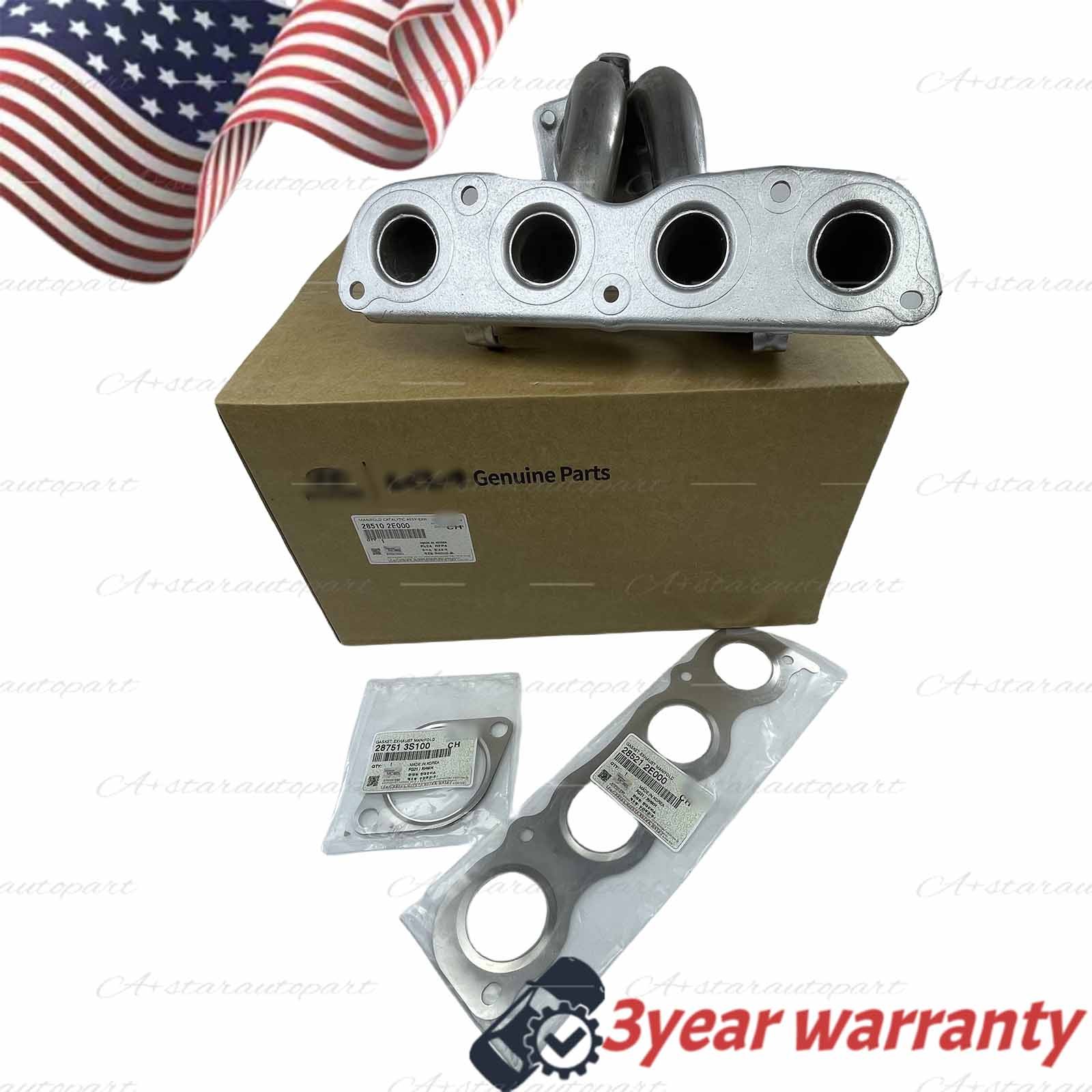 3PCS Exhaust Manifold & Gasket NEW For Hyundai Elantra Kia Forte Soul