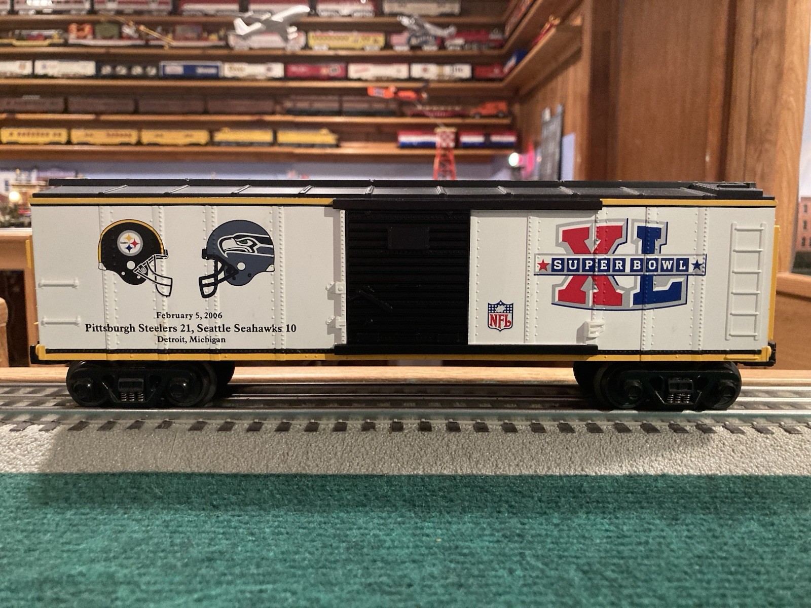 MTH Railking 30-74376 NFL Pittsburgh Steelers Super Bowl XL Train Boxcar O O27