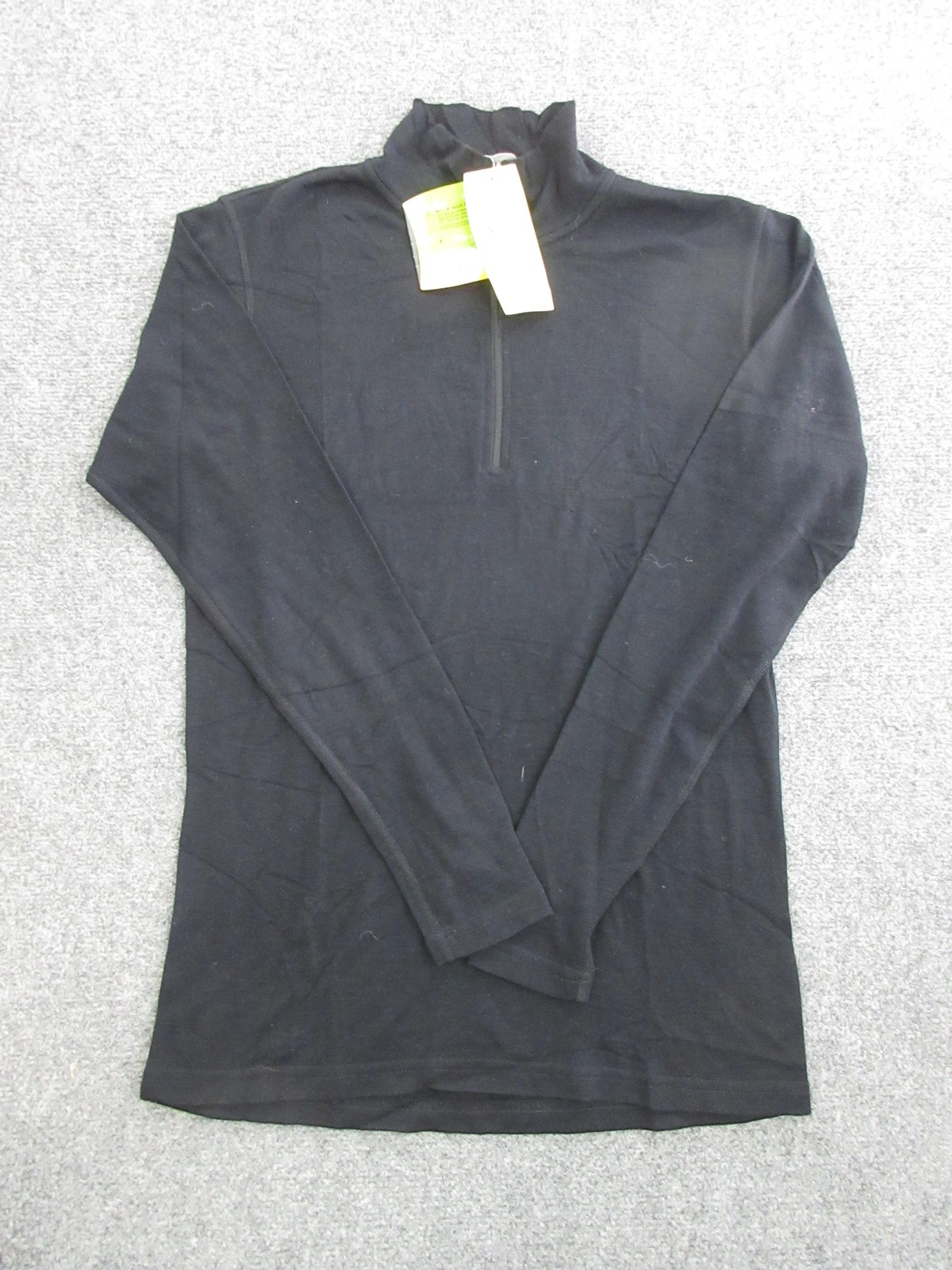 Smartwool Pullover Mens Large Black 1/4 Zip 100% Merino Wool Base Layer Top