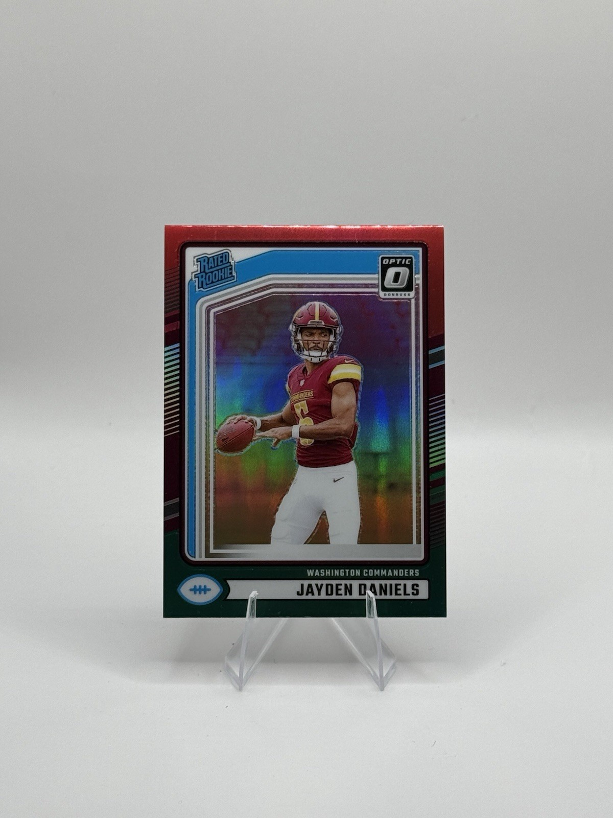 Jayden Daniels - 2024 Panini Donruss Rated Rookie Red & Green - Commanders