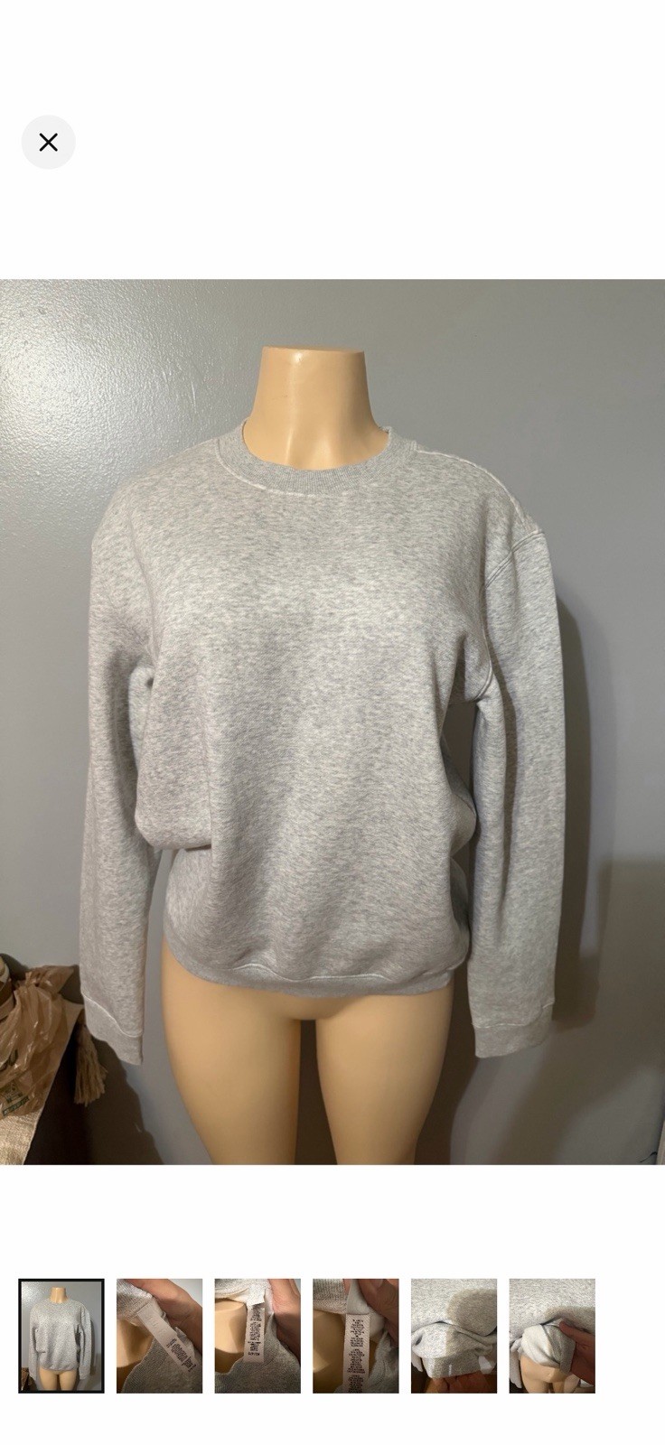 SKIMS Classic Crewneck Sweatshirt in Heather Gray NWOT