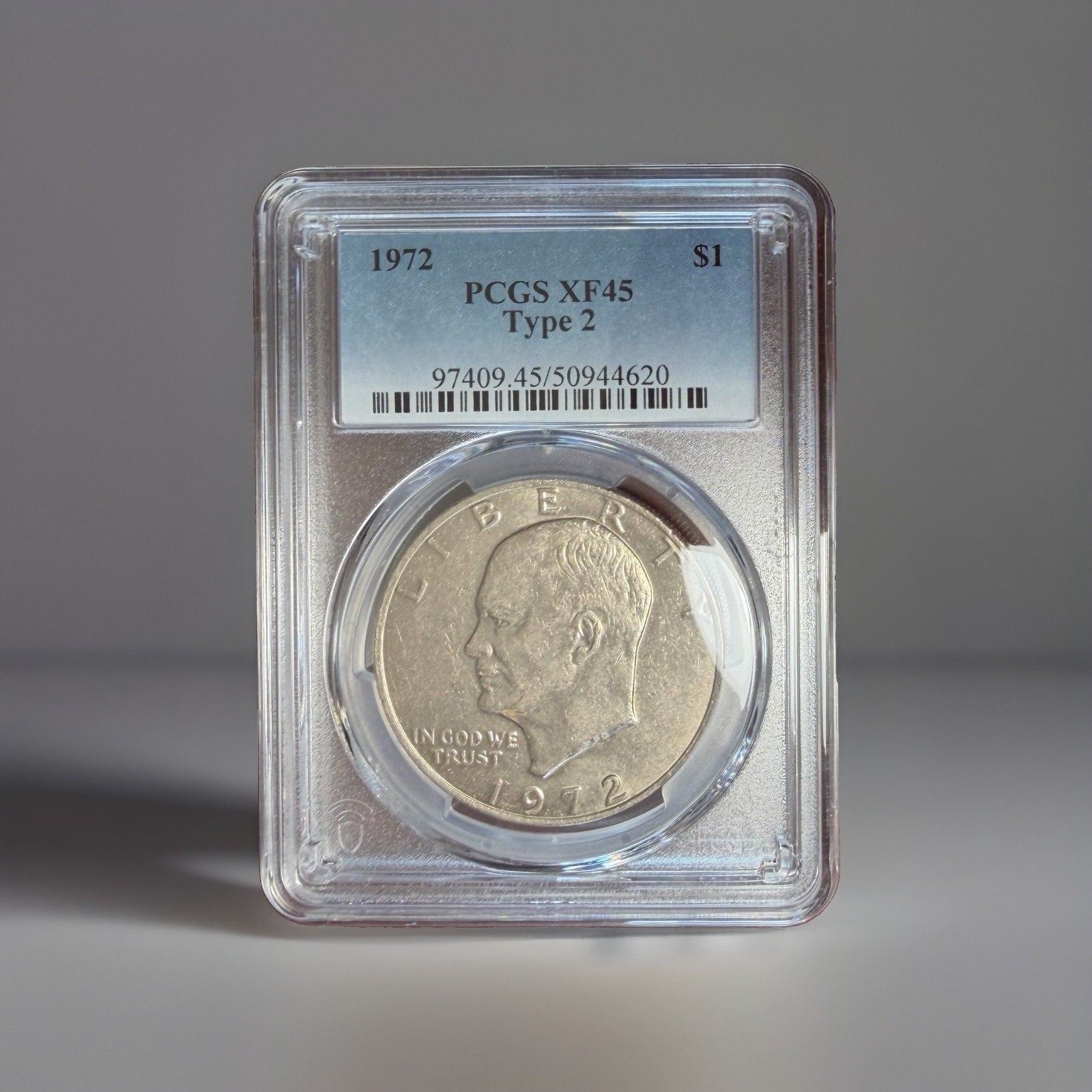 1972 P Type 2 Eisenhower Ike Dollar PCGS XF45 - March Variety 1972 P Type 2 Eisenhower Ike Dollar PCGS XF45 - March Variety