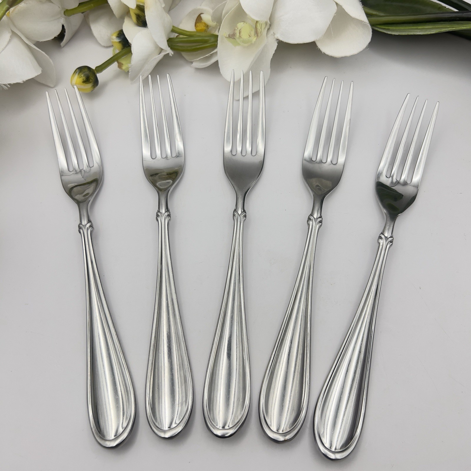 5 Dansk ALPHA Dinner Forks Stainless 7” STAINLESS Steel Torun/Korea 5 Dansk ALPHA Dinner Forks Stainless 7” STAINLESS Steel Torun/Korea