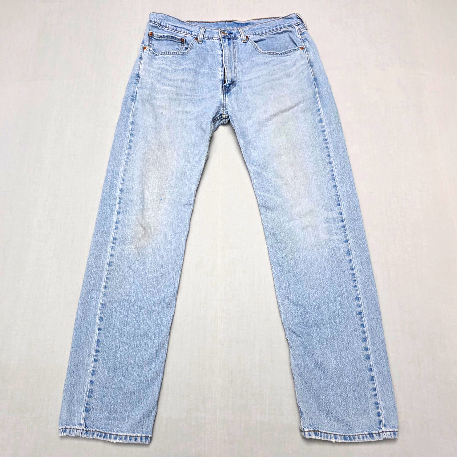 Levi\'s 500 Series Men\'s 505 Regular Fit Straight Light Wash Denim Jeans 34