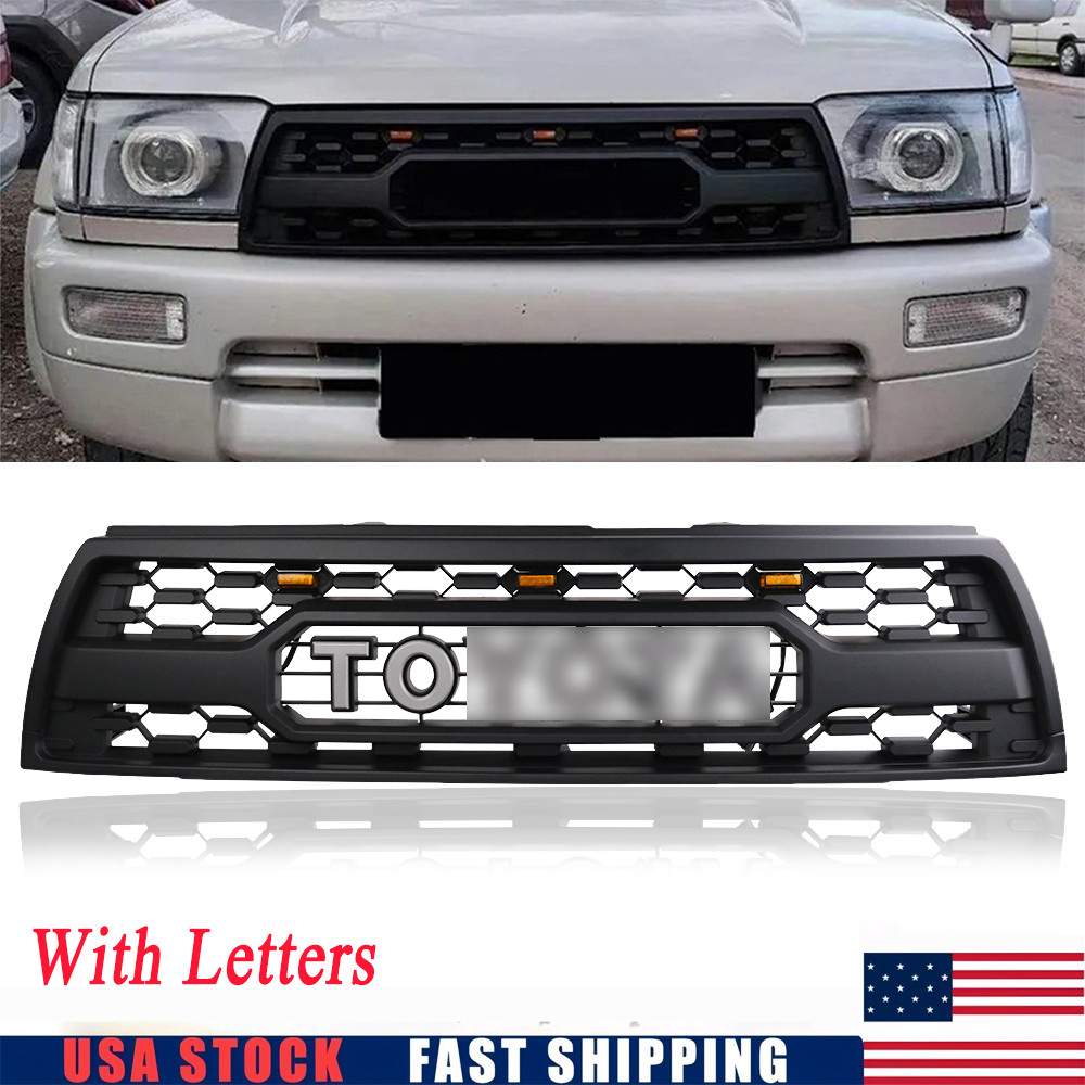 For 1996-2002 Toyota 4Runner Front Bumper Grille Mesh Grill W/Led Lights&Letters