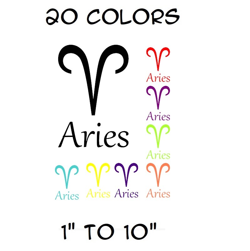 Aries Zodiac Symbol Vinyl Sticker Wall Laptop Window Bumper Yeti Car Decal
