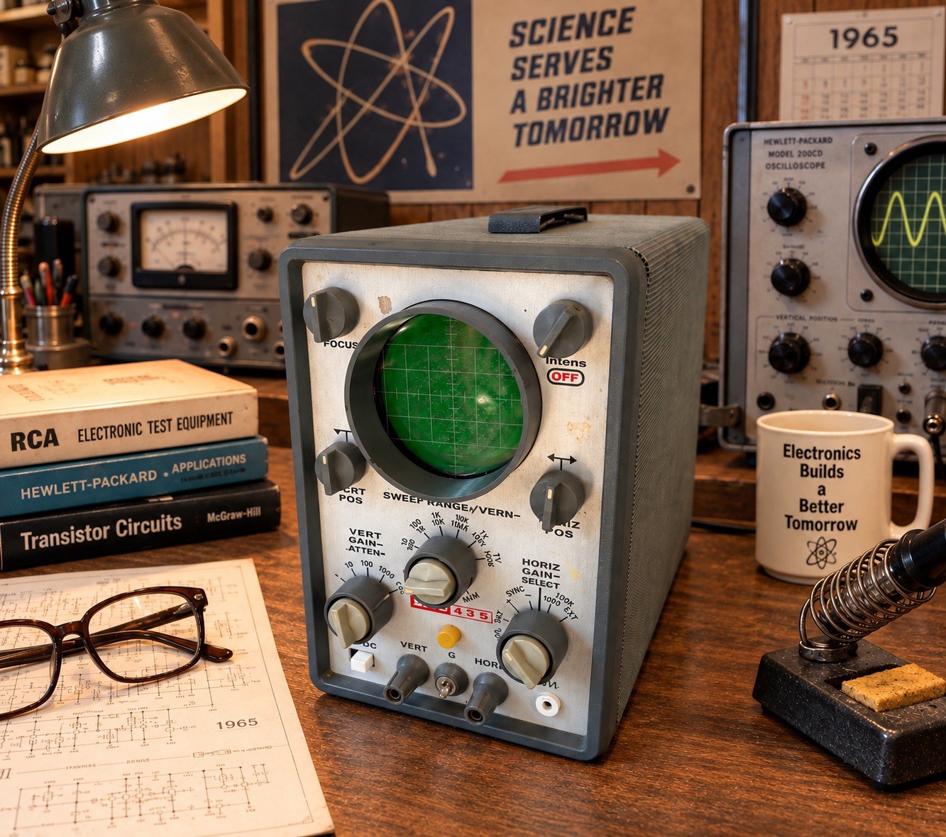 🍊Vintage 1964 EICO DC Wideband Oscilloscope | Model 435 POWERS ON