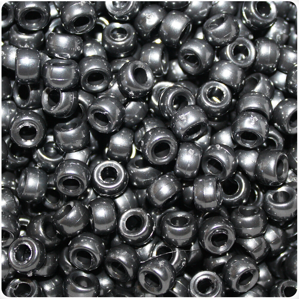 BeadTin Pearl 6.5mm Mini Barrel Pony Beads (1000pcs) - Color choice