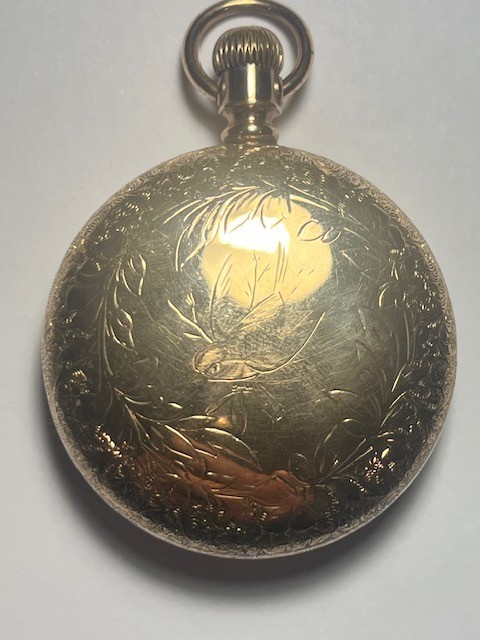 Antique 1893 Elgin 16s Pocket Watch with Rare Fancy Bird Dial