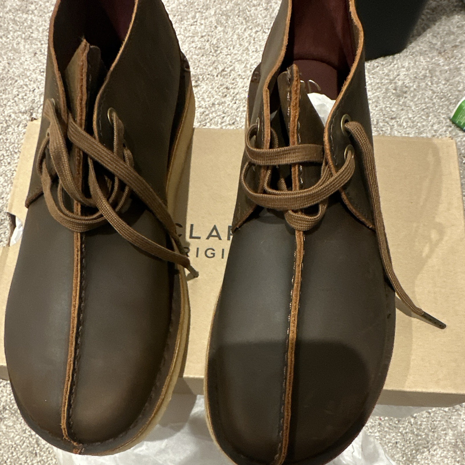 Clarks Originals Desert Trek Beeswax Brown Leather Lace-Up Men\'s US 10.5 EU 44