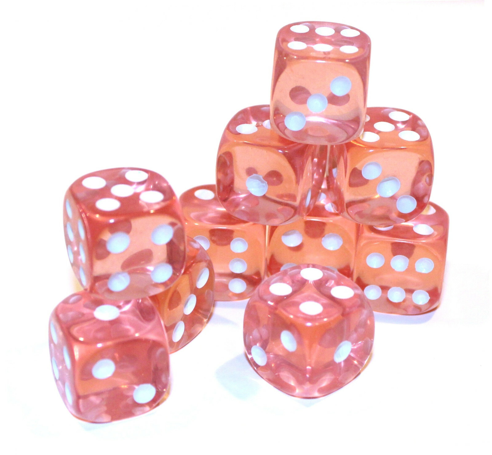 New Set of 10 Translucent Rounded Corner 16mm Dice - 5/8\ New Set of 10 Translucent Rounded Corner 16mm Dice - 5/8\