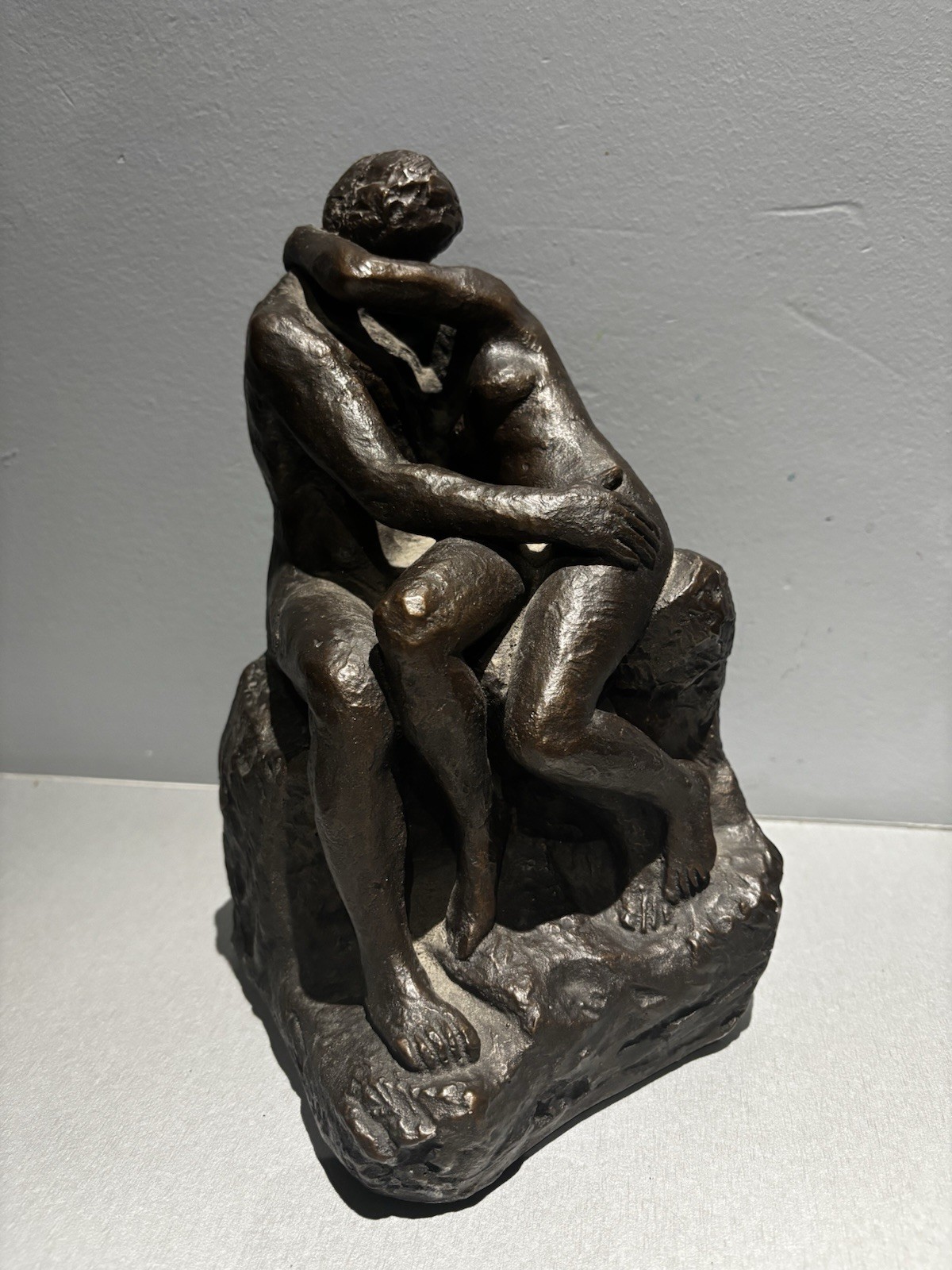 Vintage 1986 Austin Productions Nude Couple Embrace Sculpture Bronze Tone 10