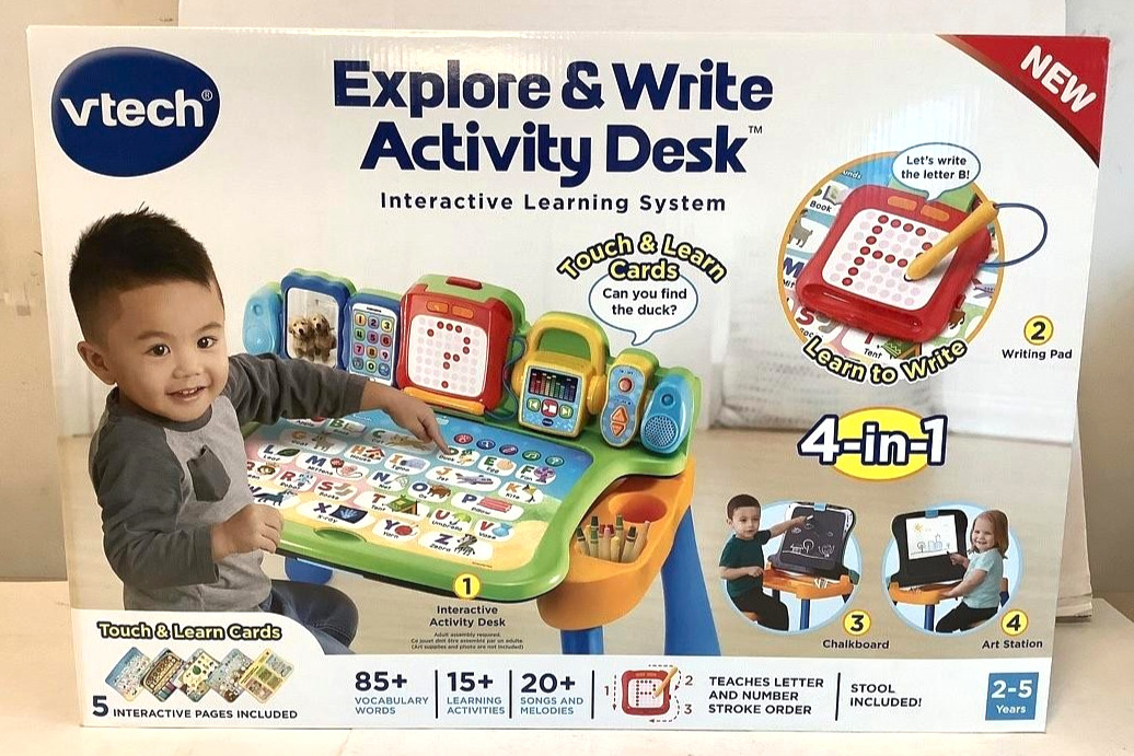 NEW Vtech 4-in-1 Explore & Write Activity Desk Interactive Learning System Kids NEW Vtech 4-in-1 Explore & Write Activity Desk Interactive Learning System Kids