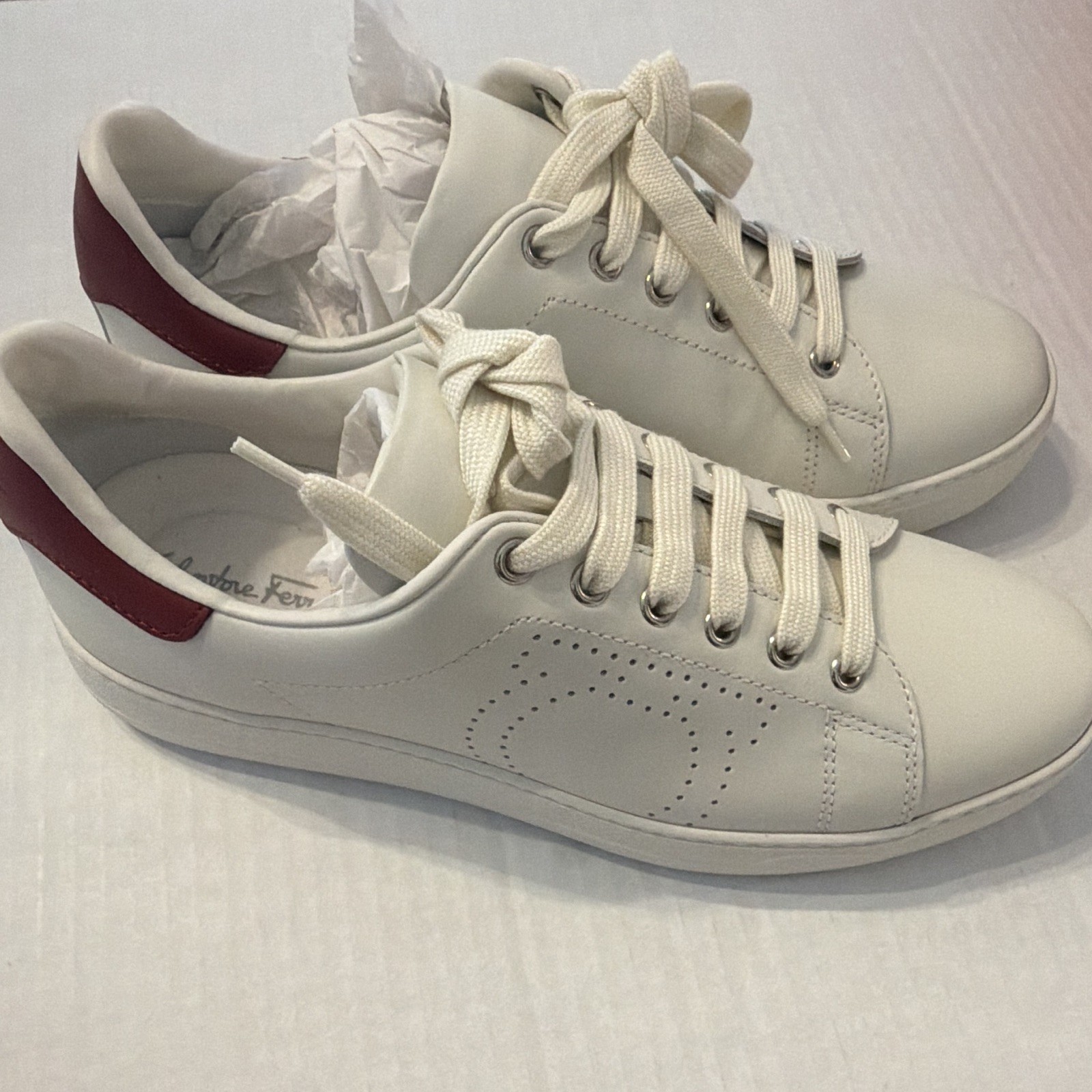 Salvatore Ferragamo Men’s Pierre Low Top Lace-Up Sneakers Size 7