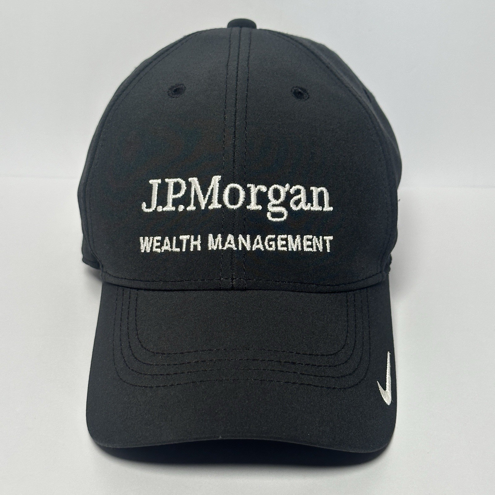J.P. Morgan Nike Legacy91 Dri-FIT Hat Black Strapback Wealth Management Logo