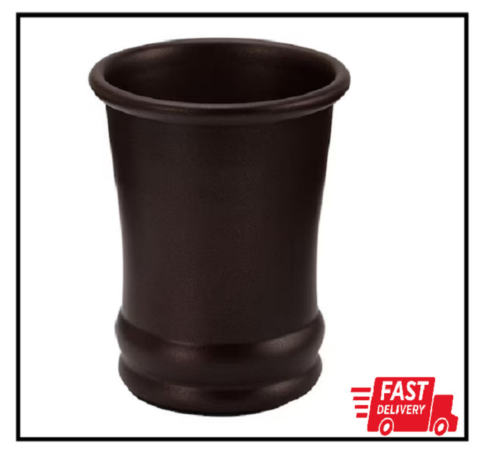 Bronze Olivia Metal Tumbler Makeup Brush Holder and Toothbrush Cup for Bathroom