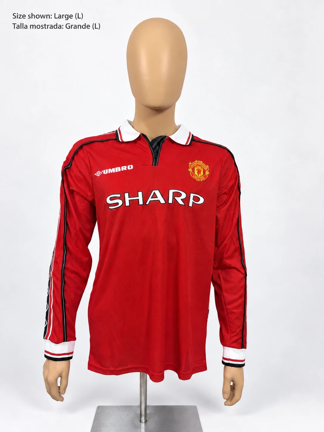 Manchester United 1999-00 Home Soccer Long Sleeve Jersey BECKHAM #7 Umbro Manchester United 1999-00 Home Soccer Long Sleeve Jersey BECKHAM #7 Umbro