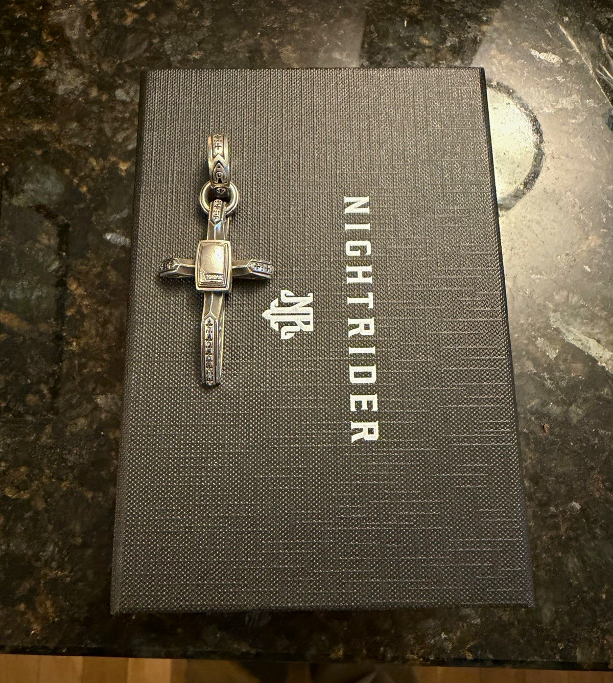 Nightrider Silver & Black Conviction Pendant with Moissanite