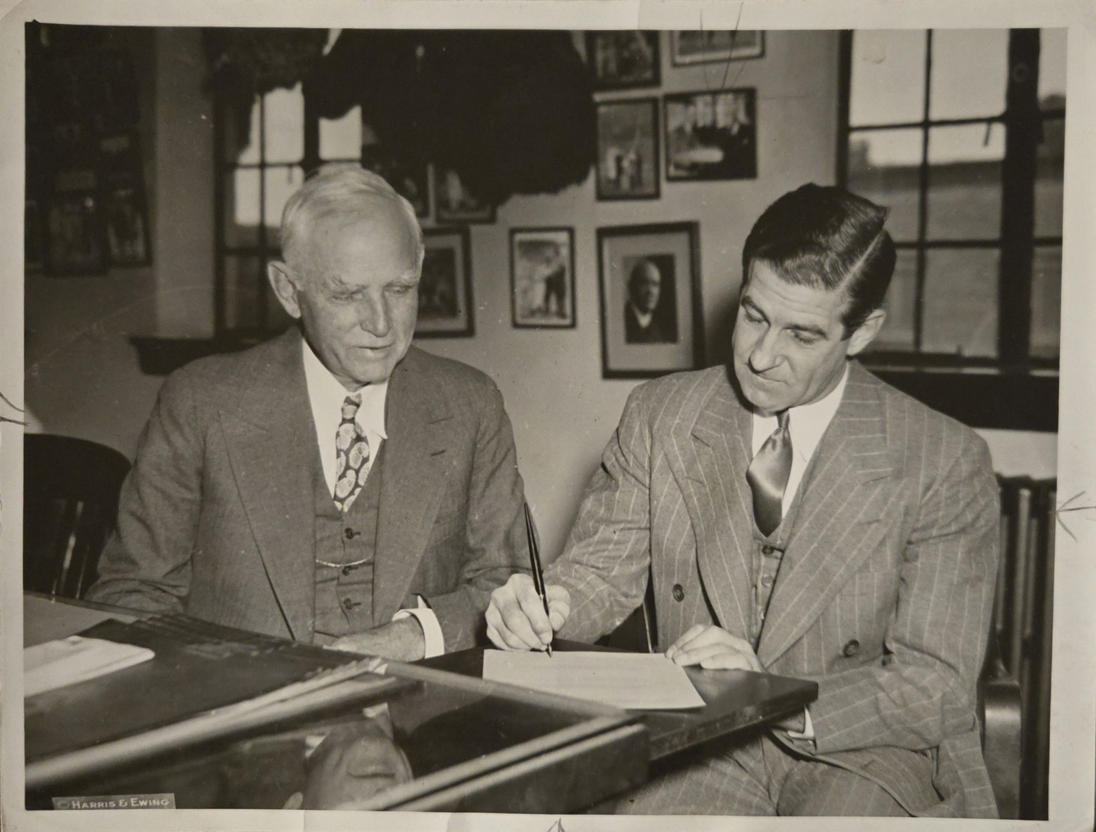 Bucky Harris, Hall Of Famer, New Nationals Contract 1938, Original Type 1 Photo.