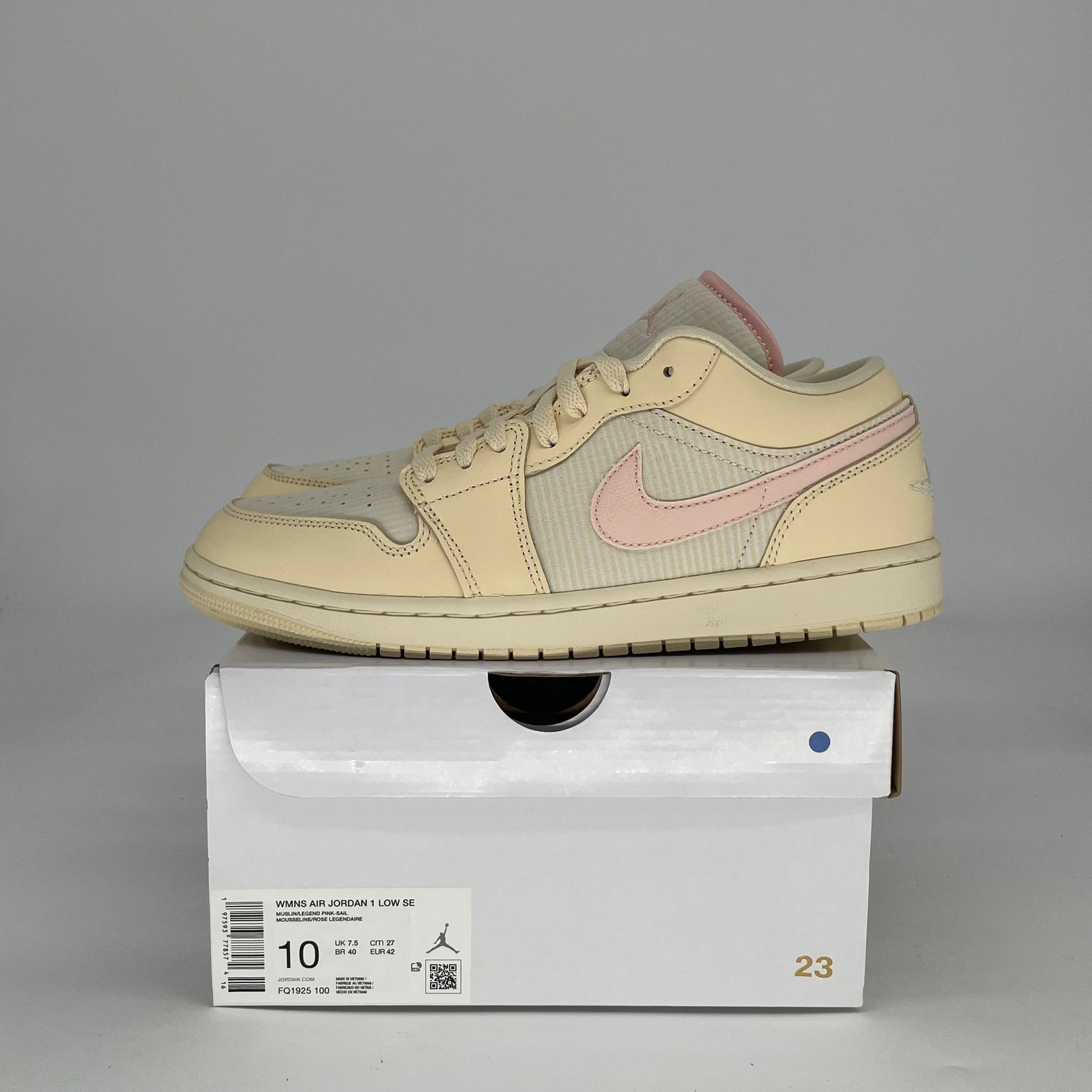 Size 8.5M/10W - Jordan 1 Low SE Seersucker (Women\'s) FQ1925-100 Size 8.5M/10W - Jordan 1 Low SE Seersucker (Women\'s) FQ1925-100