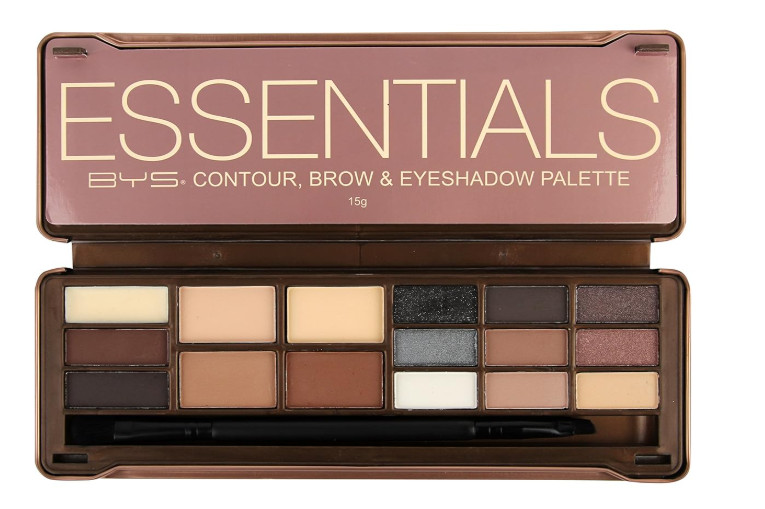 BYS CONTOUR, BROW & EYESHADOW PALETTE ESSENTIALS, WITH MIRROR