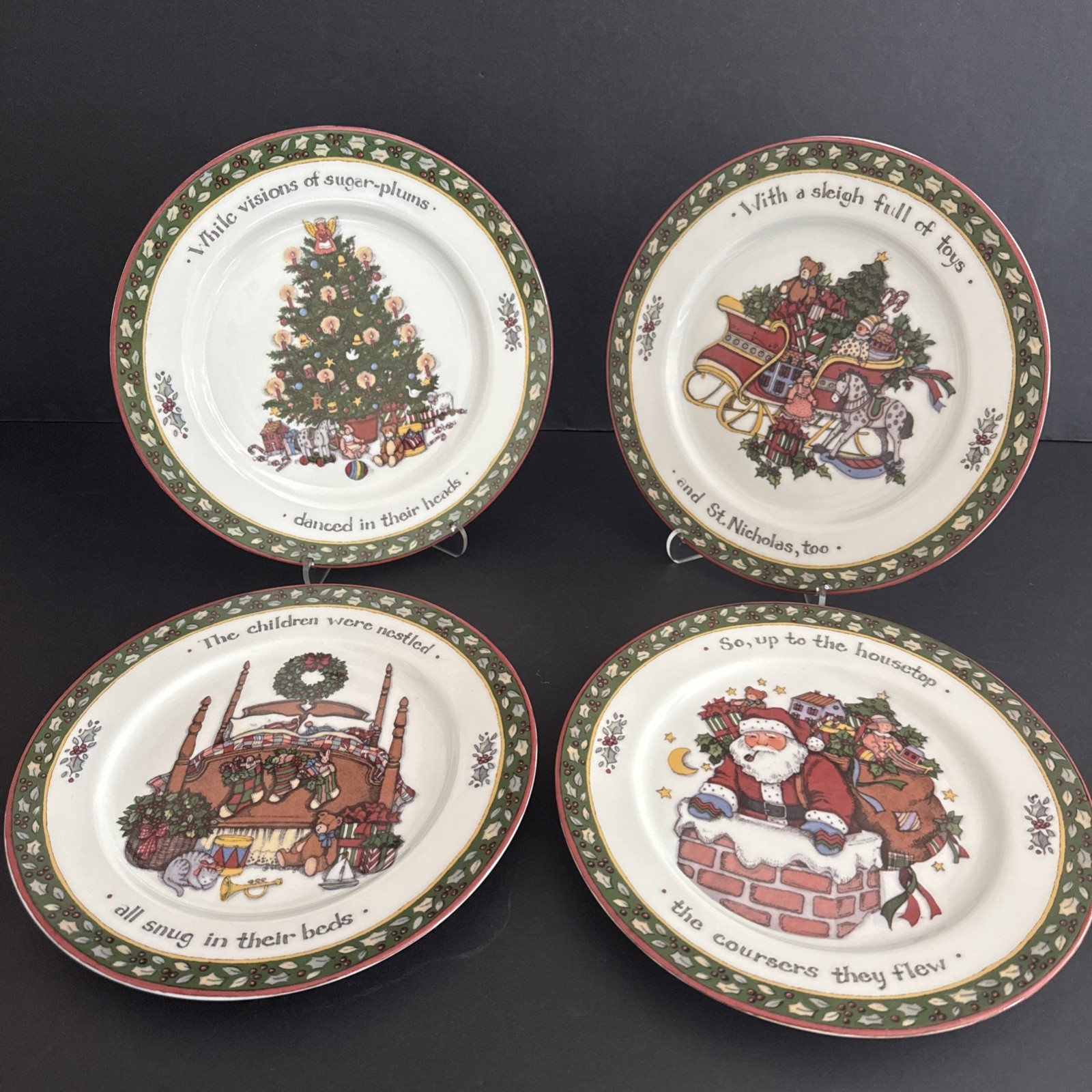 International China  A CHRISTMAS STORY Susan Winget Set of 4 Salad Plates 8 1/8\