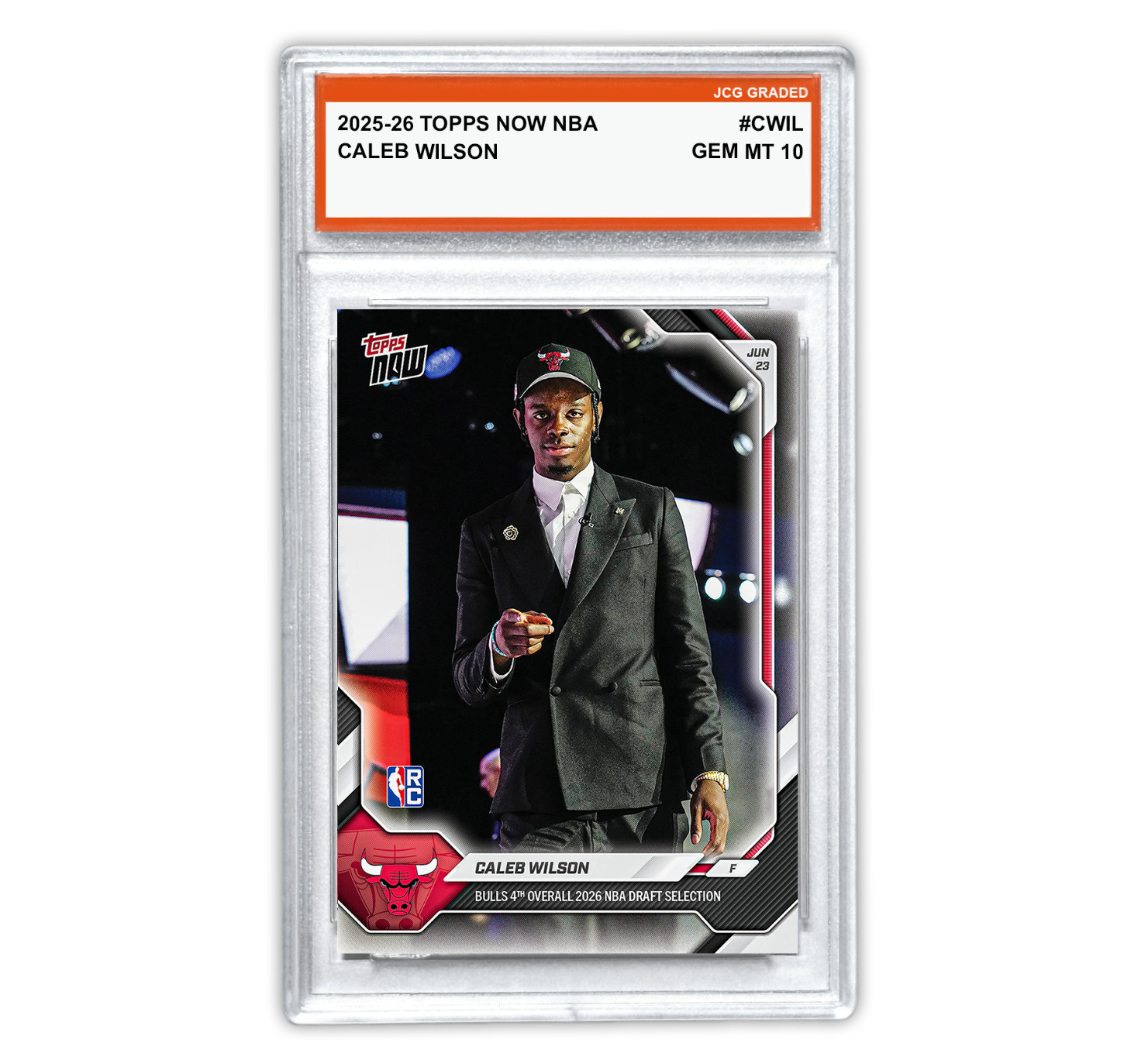 Caleb Wilson 2025-26 Topps Now NBA Draft #CWIL Graded Gem Mint 10