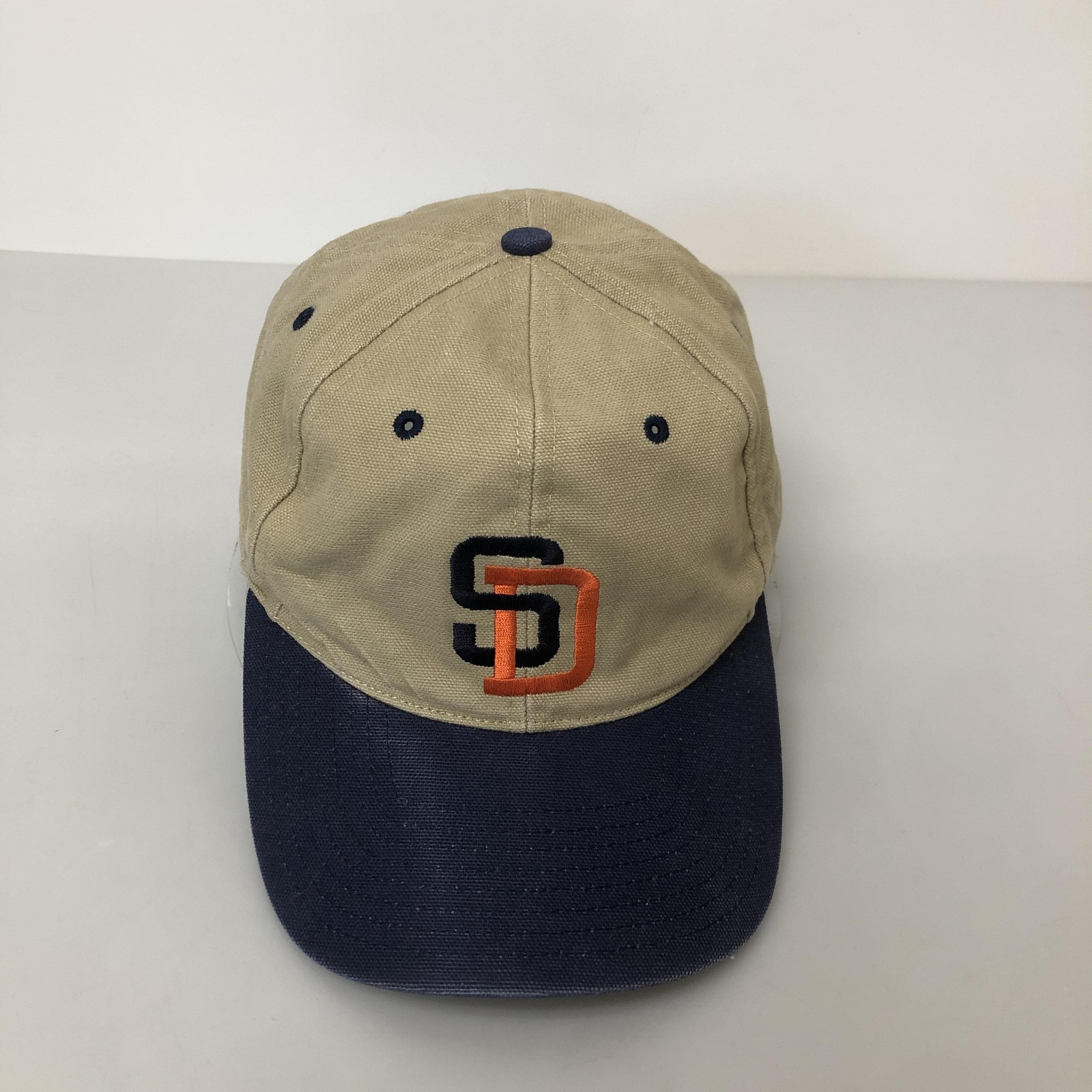 VINTAGE San Diego Padres Hat Cap Strap Back Mens One Size Beige MLB Baseball 90s