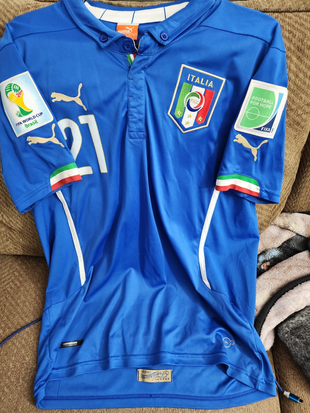 Andrea Pirlo Italy World Cup Brazil Jersey Large Puma Andrea Pirlo Italy World Cup Brazil Jersey Large Puma