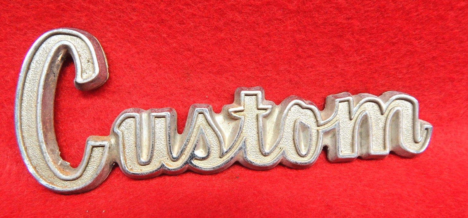Vtg Chrysler Dodge Truck Custom Original Badge Metal Emblem 3495675