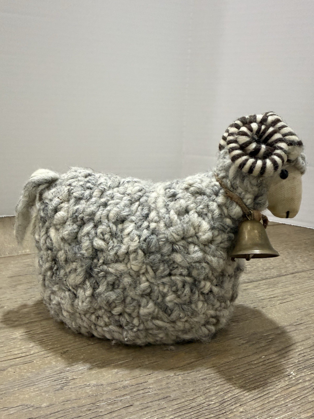 Vintage Makowianka Polish Folk Art Wool Sheep Ram Figural Door Stop Vintage Makowianka Polish Folk Art Wool Sheep Ram Figural Door Stop