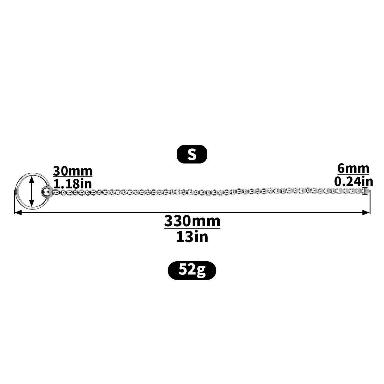 New Metal Beads Urethral Sounding Insertion Dilator Stick Enhancer 14.2\'\' Male
