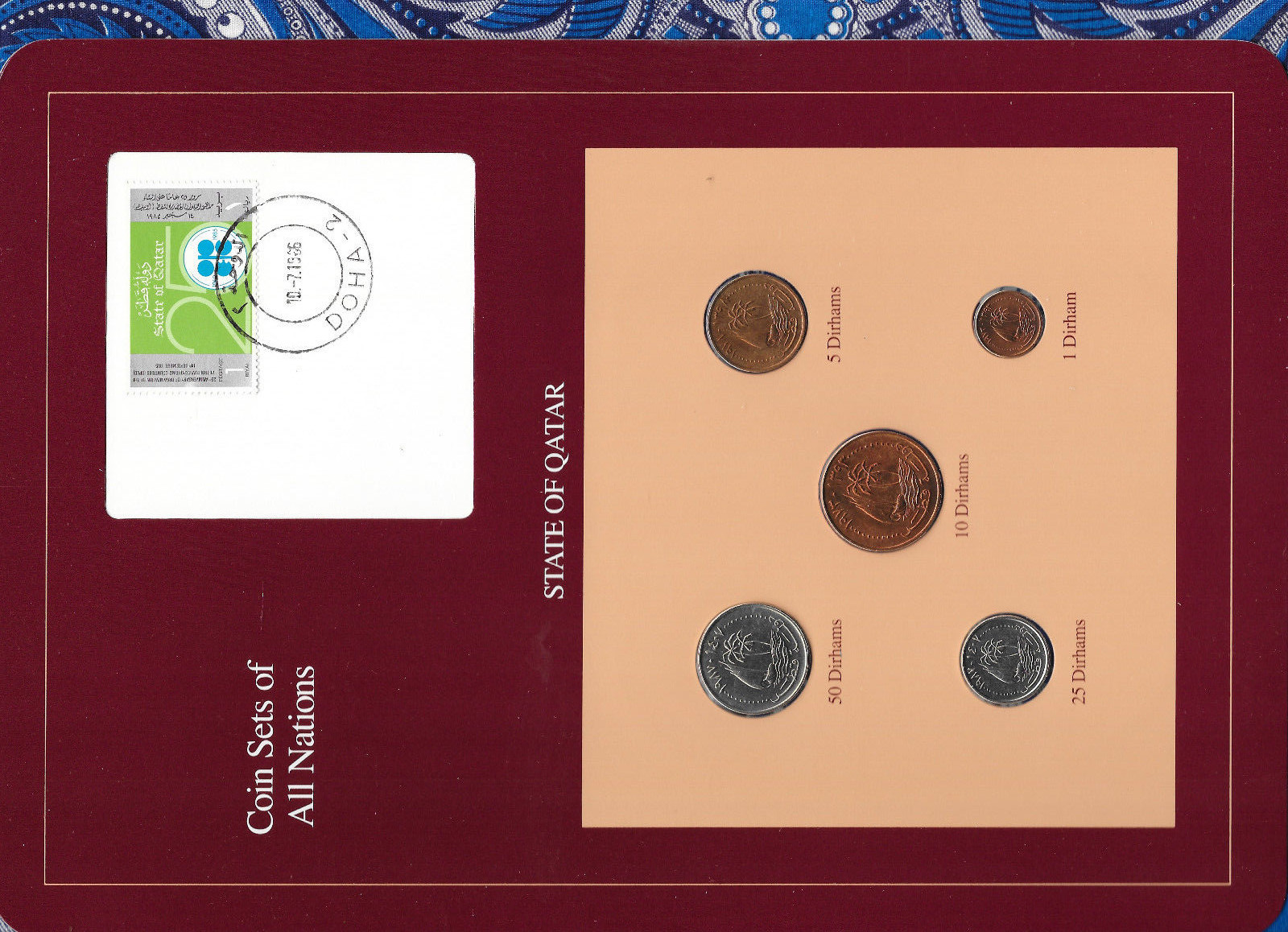 Coin Sets of All Nations Qatar 1973 - 1987 UNC 25, 50 Dirhams 1987