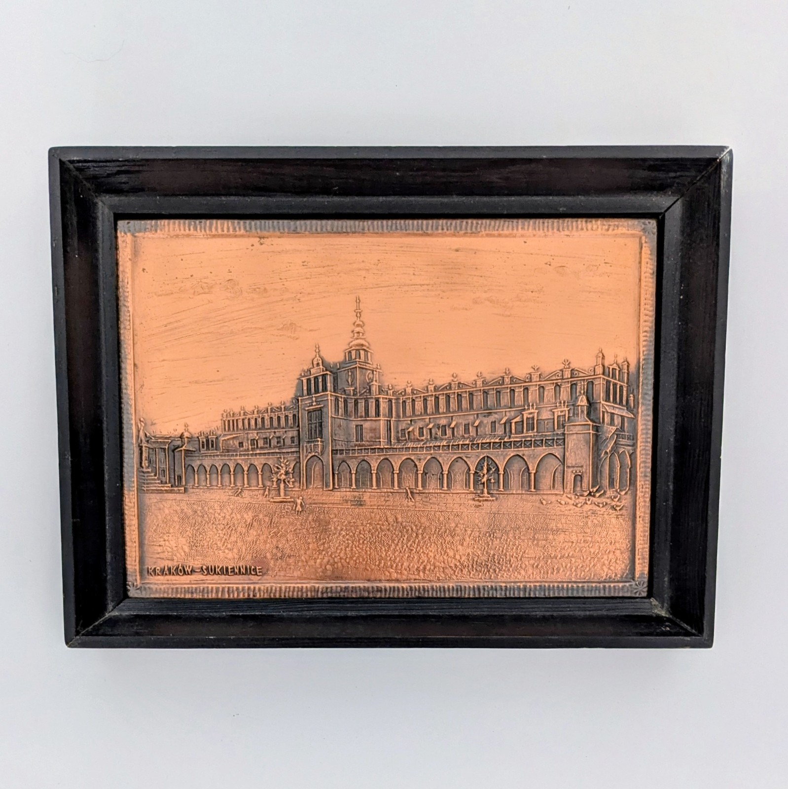 Vintage Poland Warsaw cityscape hand made wall hanging copper plaque Vintage Poland Warsaw cityscape hand made wall hanging copper plaque