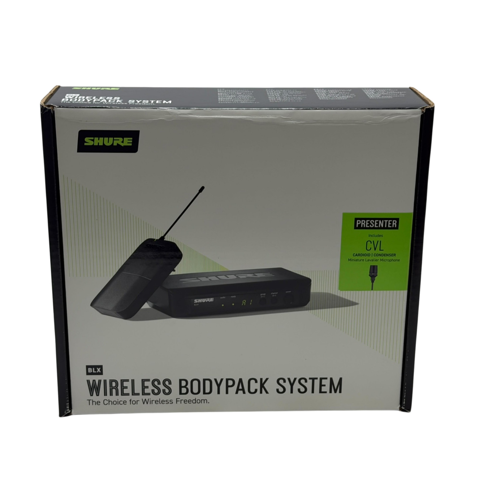 Shure BLX14/CVL Wireless System Bodypack with CVL Lavalier Microphone H10 Band