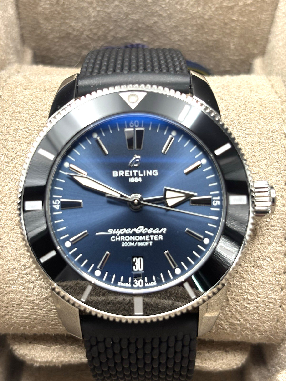 Breitling Superocean Heritage AB2030 B20 Automatic Blue Dial Black Bezel 44mm