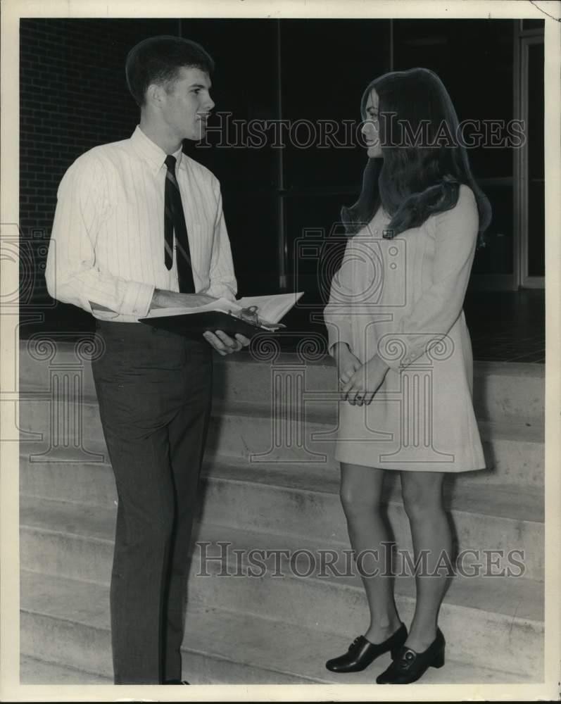 1969 Press Photo Jerry Masters, Susan Brumfield, Northwestern Louisiana College