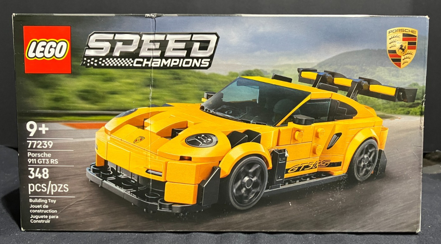 LEGO Speed Champions Porsche 911 GT3 RS Yellow Super Car Set #77239 -Creased Box LEGO Speed Champions Porsche 911 GT3 RS Yellow Super Car Set #77239 -Creased Box